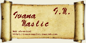Ivana Maslić vizit kartica